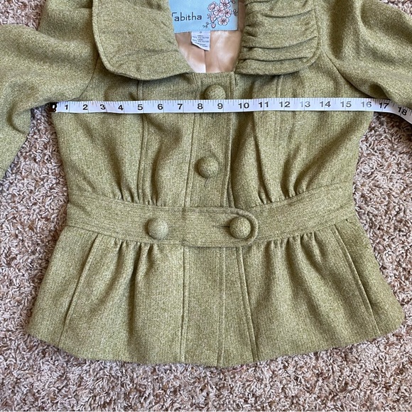 Tabitha Pea Green Cropped Blazer Pea Coat Jacket - Picture 10 of 11